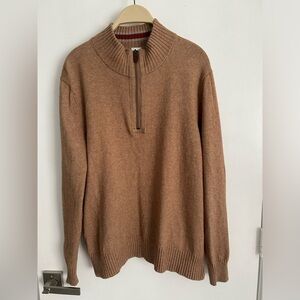 Men's Brown Zip-Up Sweater